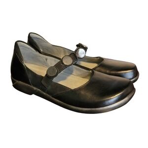 NAOT Kirei Black Leather Mary Jane Shoes Hook and Loop Strap 39 US 8-8.5 NWOT